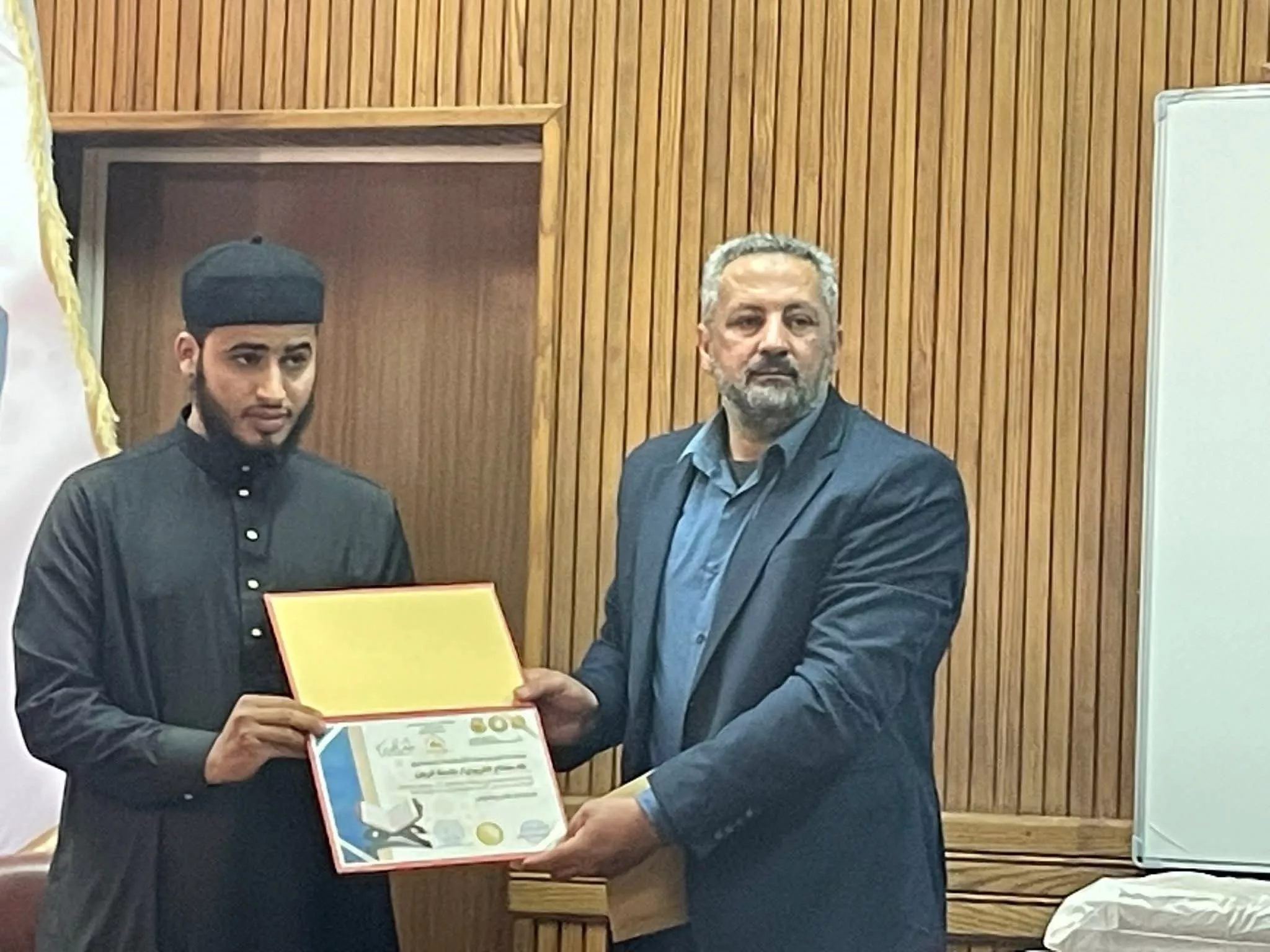 حفل تكريم الطالب طه مفتاح القريو لحصولة على الترتيب الرابع في مسابقة حفظ القرآن الكريم على مستوي ليبيا