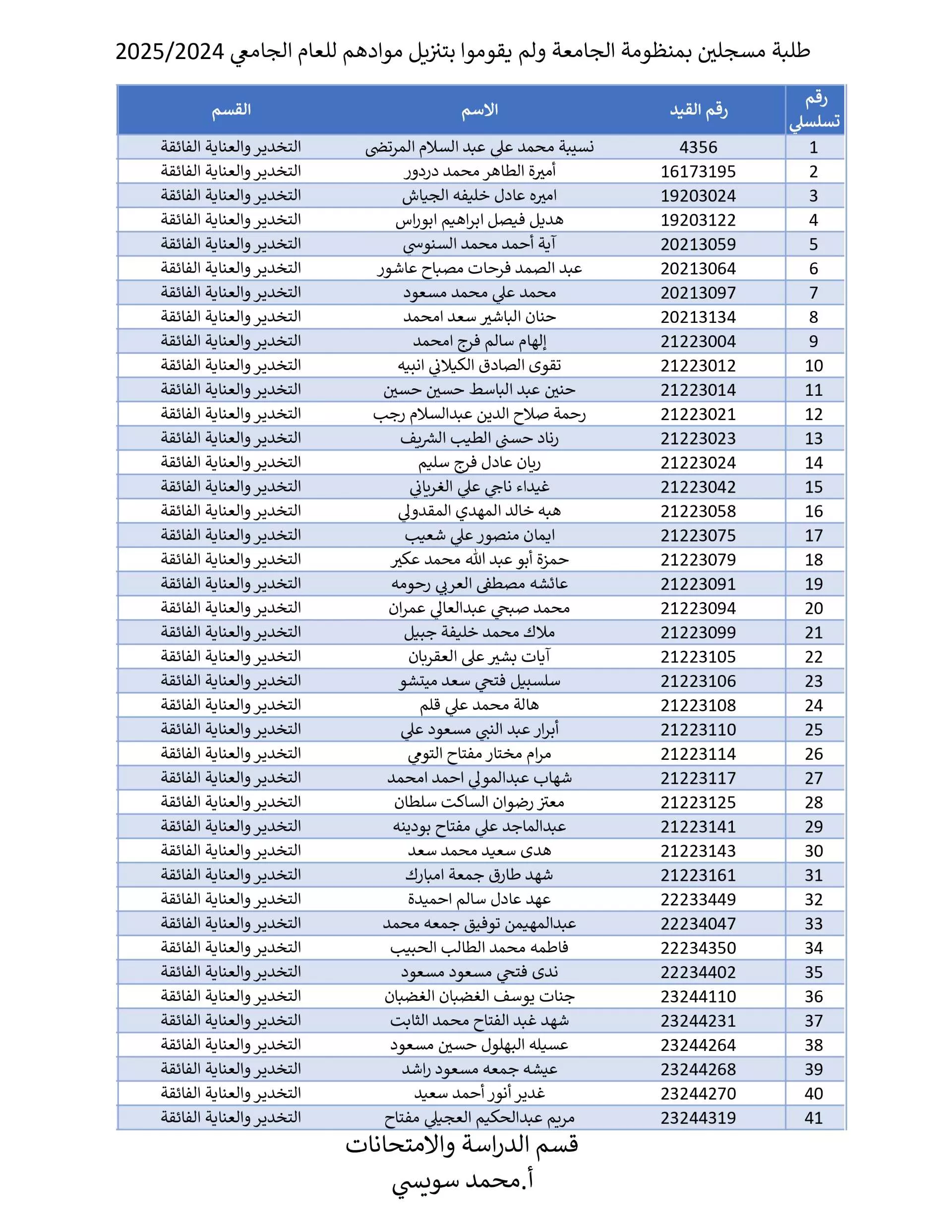 📢 تنويه هام لجميع طلبة الكلية