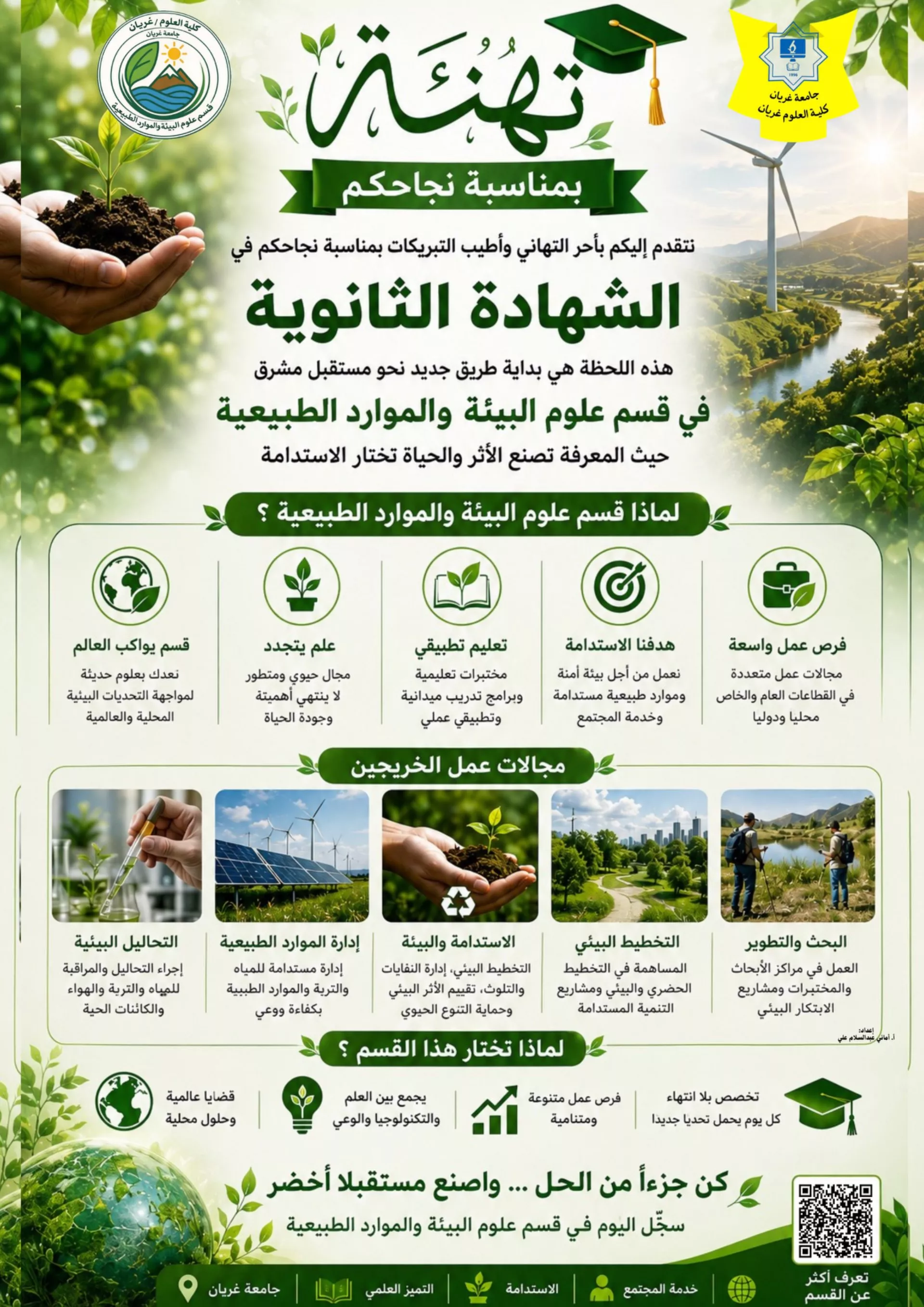 لماذا تنضم لقسم علوم البيئة والموارد الطبيعية؟