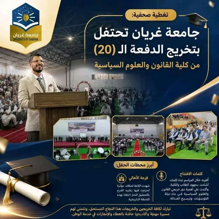 جامعة غريان تحتفل بتخريج الدفعة (20)